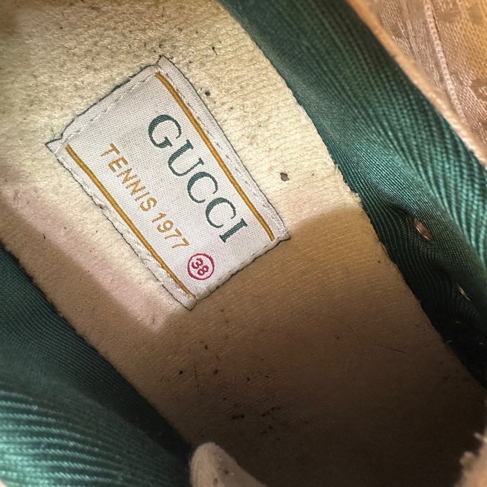 Vintage Gucci Beige tennis 1977 classic monogram Sneakers size 38/39 - Picture 9 of 11